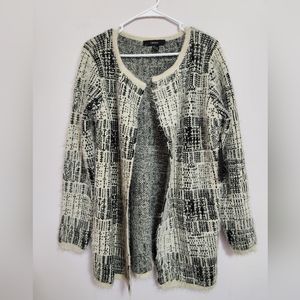 Forever 21 Sweater Cardigan Soft White and Black Size Large Brand New